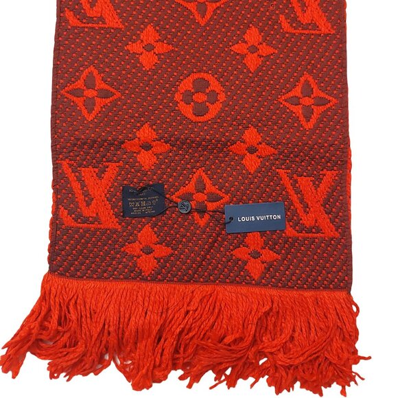 LOUIS VUITTON LV Classic Vintage Red & Burgundy Monogram Scarf VWT - Picture 7 of 15